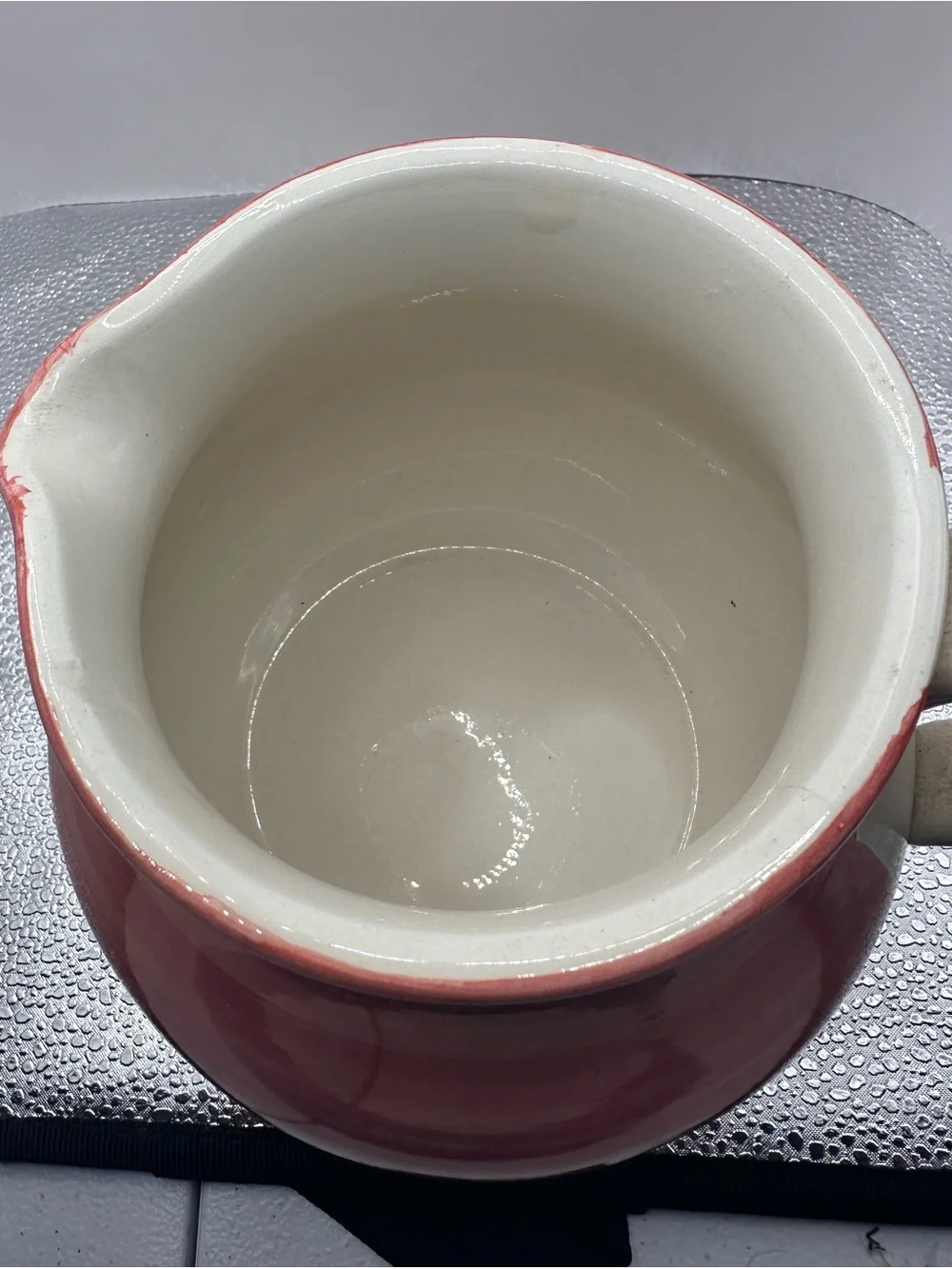 VTG Furio Italy Coral Pink Rose Stoneware Pitcher